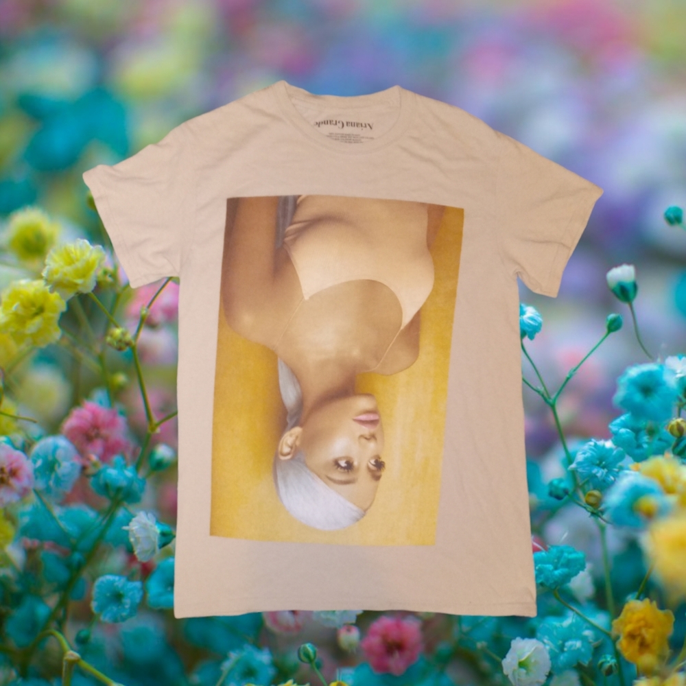 Ariana Geande Sweetner Pop Music Beige Women's Small Graphic T-shirt